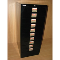 10 Drawer Filing Cabinet Black
