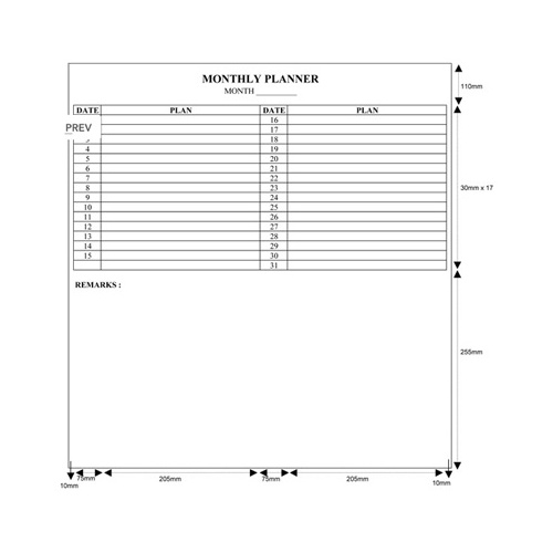MONTHLY PLANNER BOARD