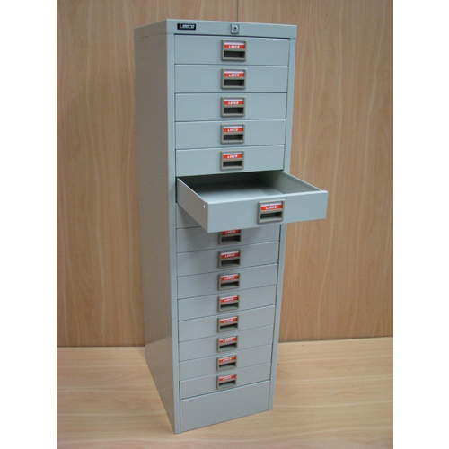 15 Drawer Filing Cabinet LGrey